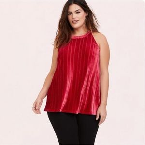 Torrid Red Velvet Pleated Goddess Tank‎ - 1X